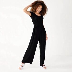 NWT Rewind Black Smocked Waist Jumpsuit Size L